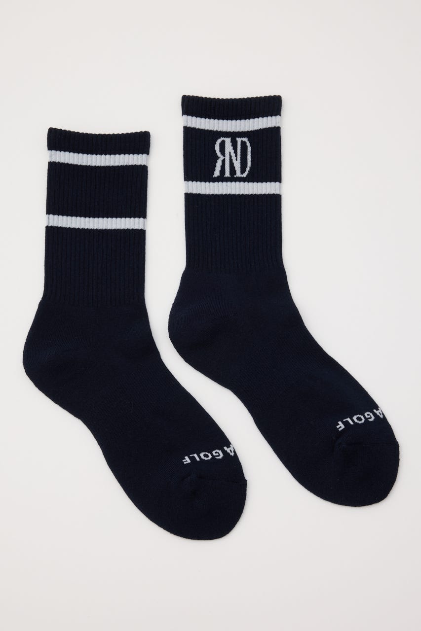 【一部店舗・WEB限定】【RIENDA GOLF】バイカラーRNDロゴソックス NVY FREE
