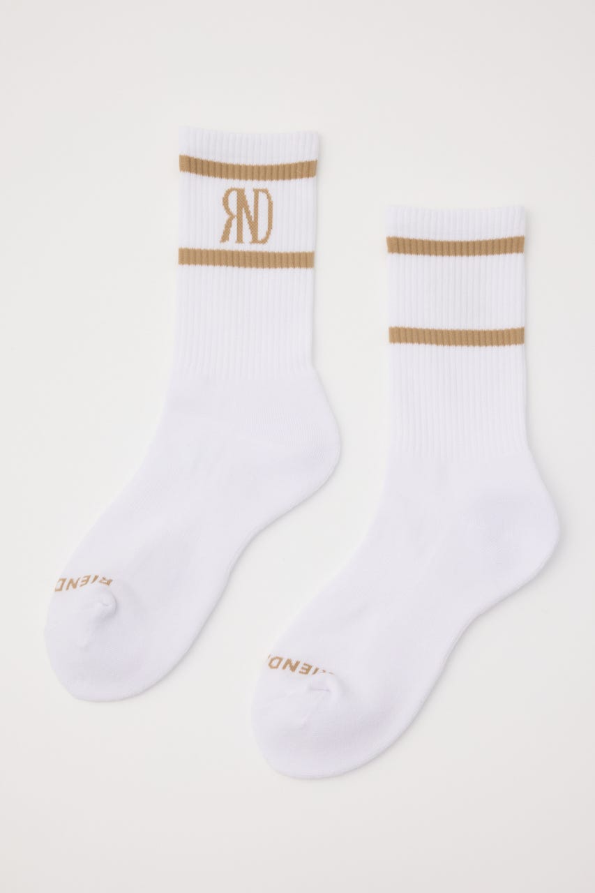 【一部店舗・WEB限定】【RIENDA GOLF】バイカラーRNDロゴソックス WHT FREE