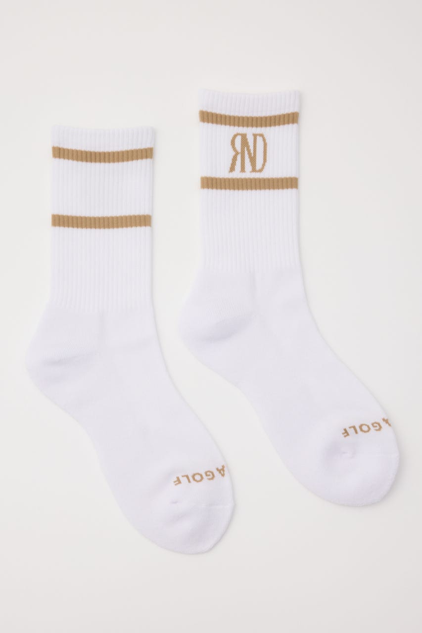【一部店舗・WEB限定】【RIENDA GOLF】バイカラーRNDロゴソックス WHT FREE