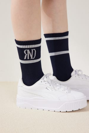 【一部店舗・WEB限定】【RIENDA GOLF】バイカラーRNDロゴソックス