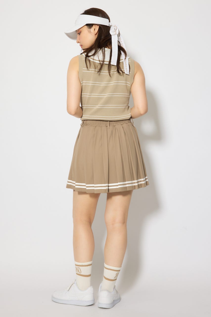 【一部店舗・WEB限定】【RIENDA GOLF】マリンボーダーニットトップス BEG S