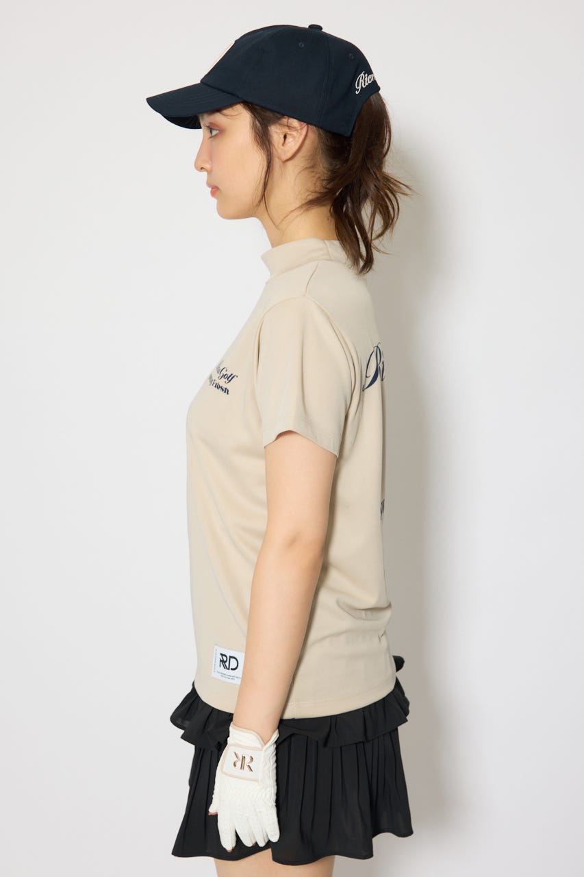 【一部店舗・WEB限定】【RIENDA GOLF】ユニセックスモックネックTシャツ BEG M