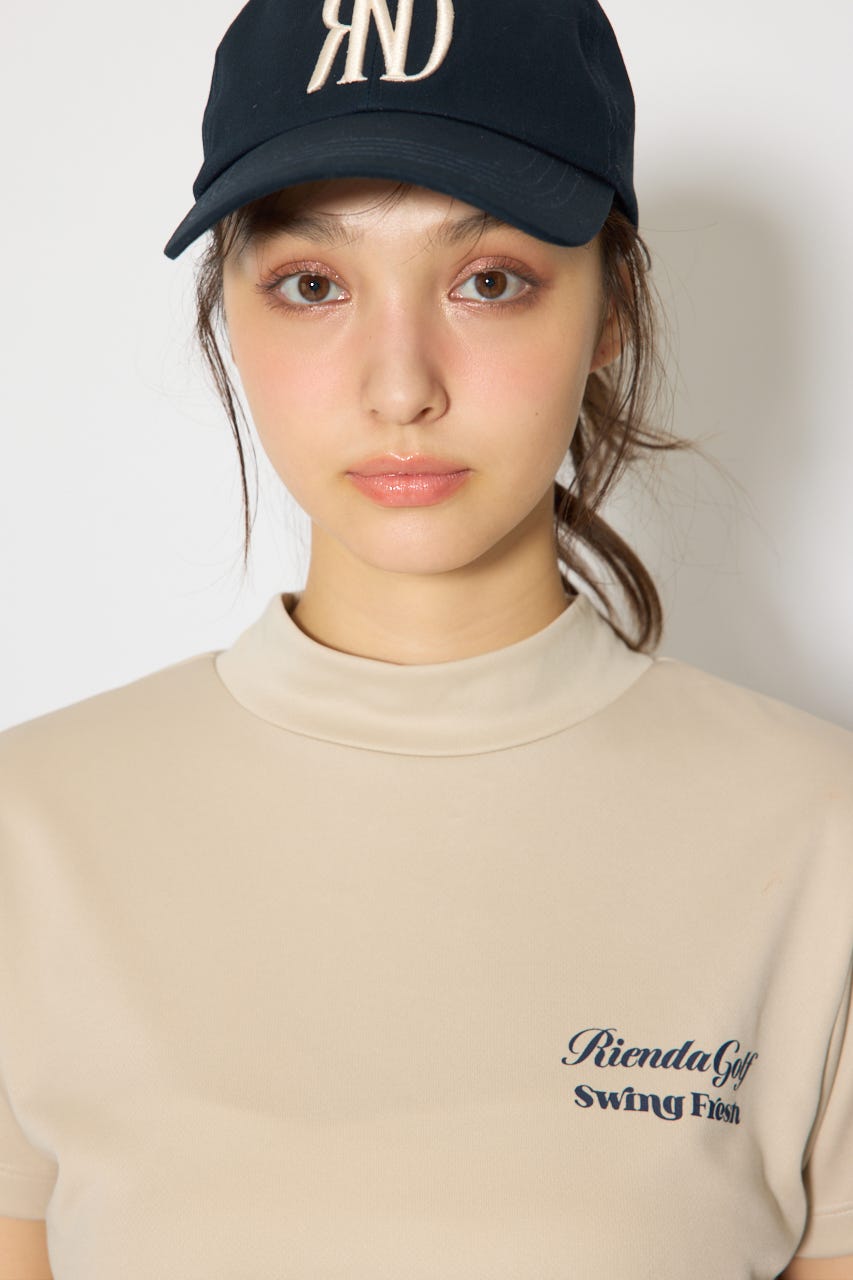【一部店舗・WEB限定】【RIENDA GOLF】ユニセックスモックネックTシャツ BEG M