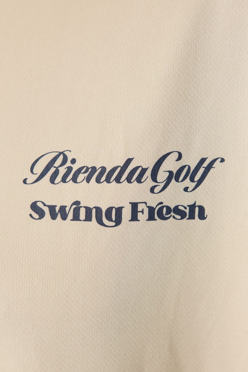 【一部店舗・WEB限定】【RIENDA GOLF】ユニセックスモックネックTシャツ BEG M