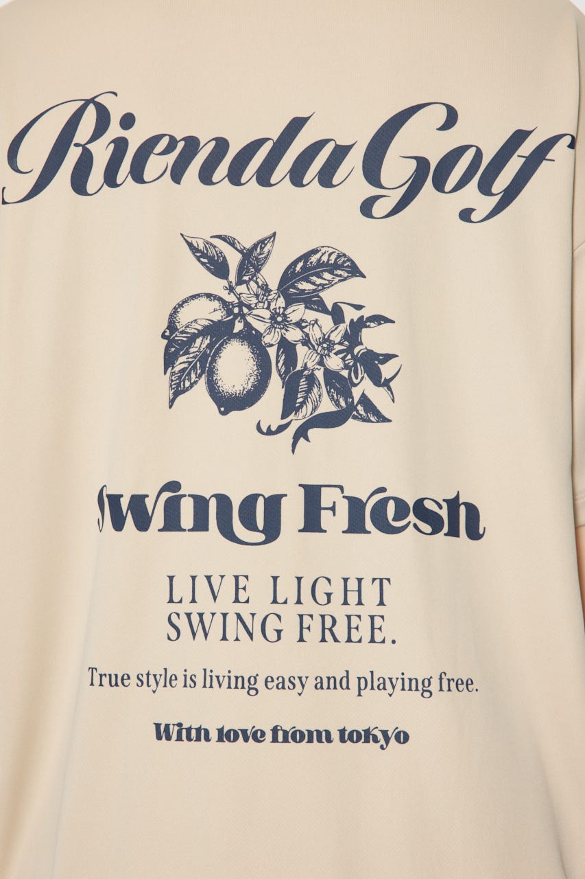 【一部店舗・WEB限定】【RIENDA GOLF】ユニセックスモックネックTシャツ BEG M