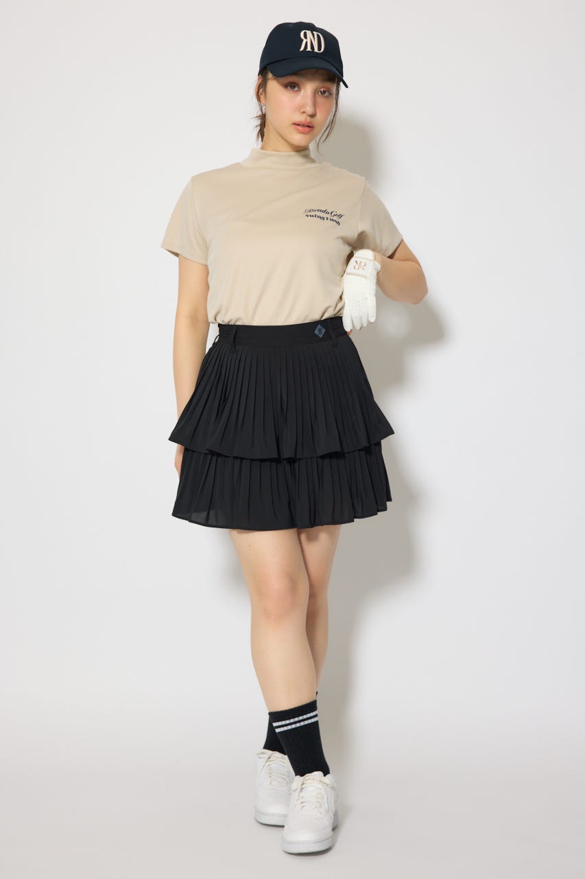 【一部店舗・WEB限定】【RIENDA GOLF】ユニセックスモックネックTシャツ BEG M