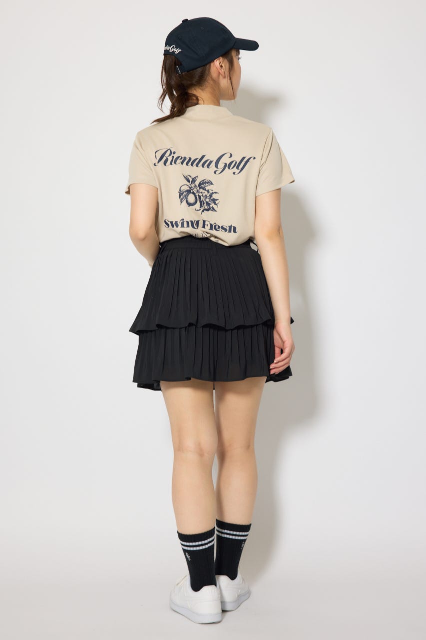 【一部店舗・WEB限定】【RIENDA GOLF】ユニセックスモックネックTシャツ BEG M