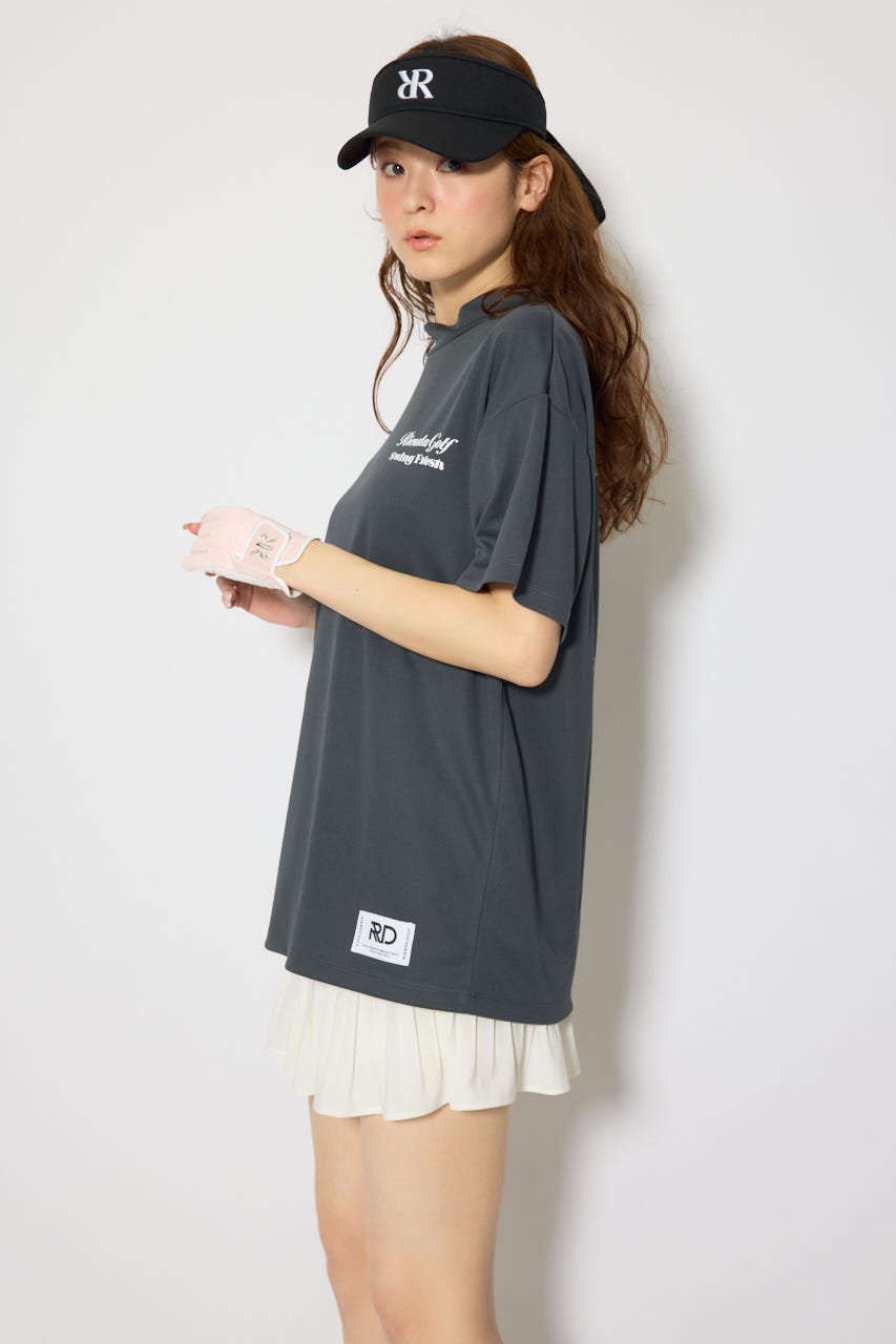 【一部店舗・WEB限定】【RIENDA GOLF】ユニセックスモックネックTシャツ D/GRY M