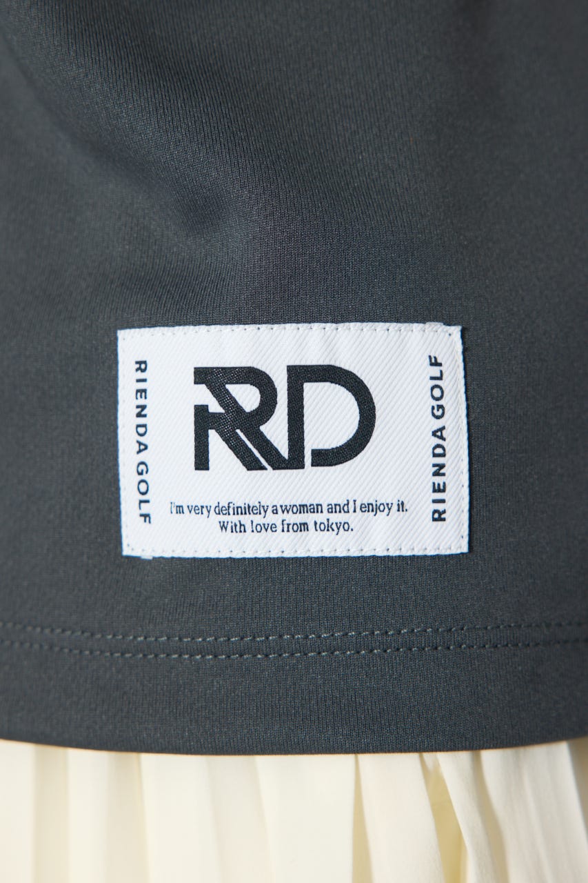 【一部店舗・WEB限定】【RIENDA GOLF】ユニセックスモックネックTシャツ D/GRY M