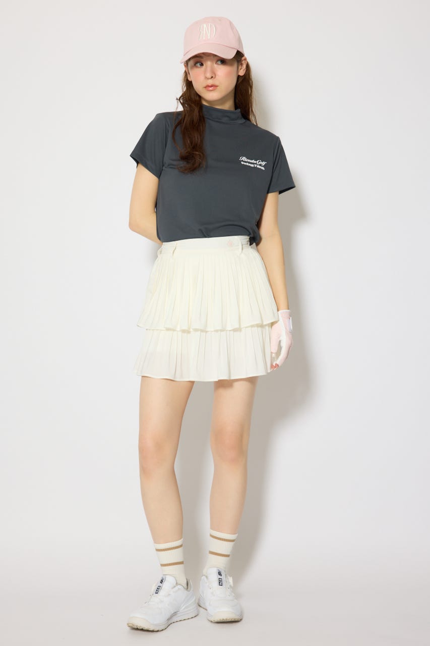 【一部店舗・WEB限定】【RIENDA GOLF】ユニセックスモックネックTシャツ D/GRY M