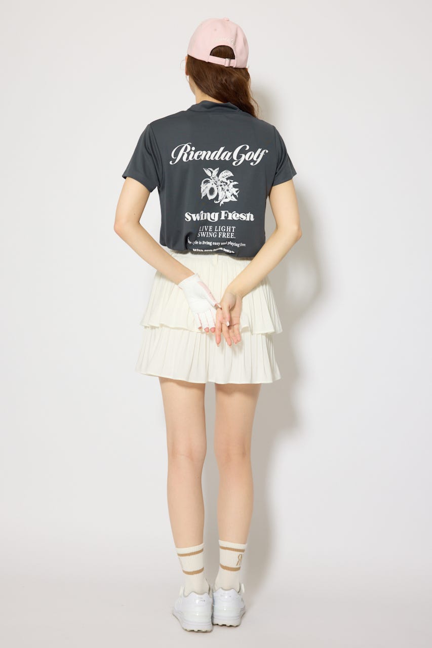 【一部店舗・WEB限定】【RIENDA GOLF】ユニセックスモックネックTシャツ D/GRY M