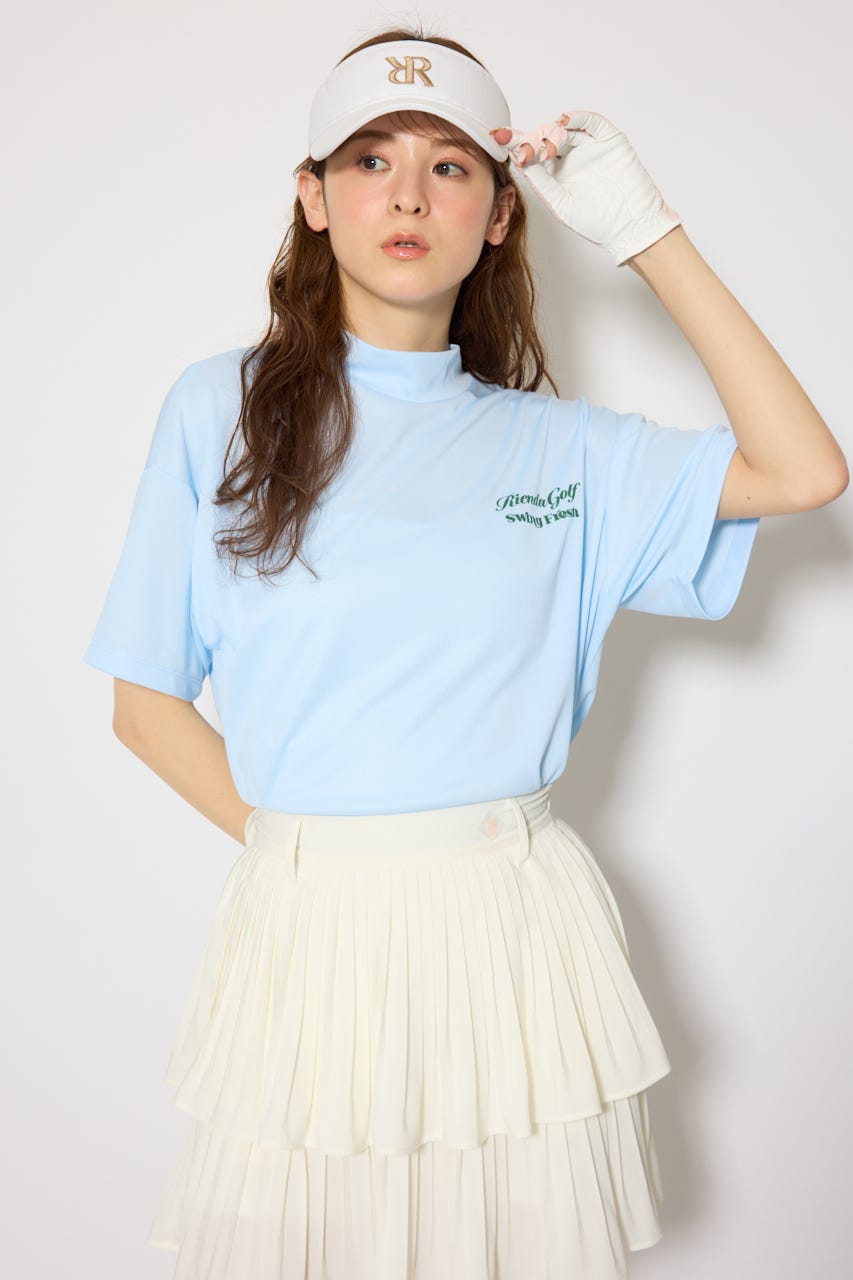 【一部店舗・WEB限定】【RIENDA GOLF】ユニセックスモックネックTシャツ L/BLU S