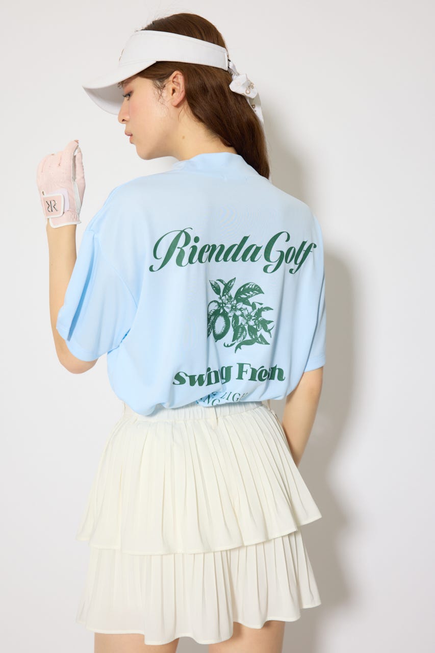 【一部店舗・WEB限定】【RIENDA GOLF】ユニセックスモックネックTシャツ L/BLU S