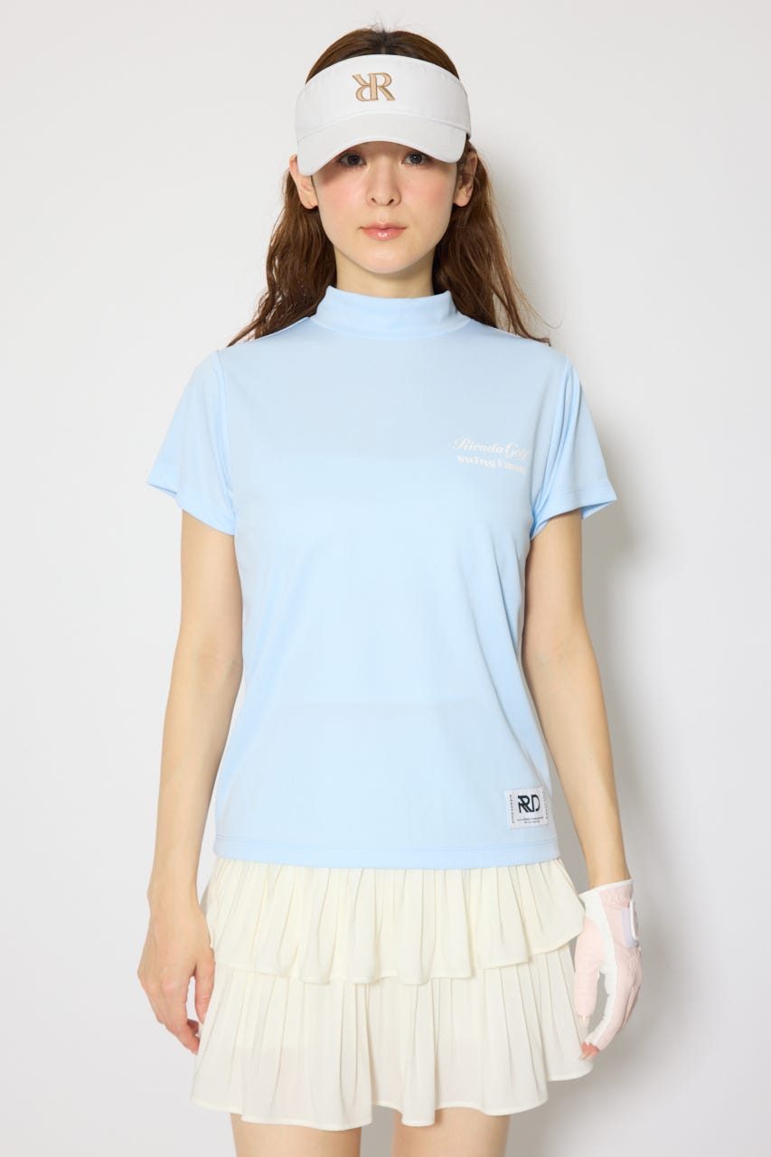 【一部店舗・WEB限定】【RIENDA GOLF】ユニセックスモックネックTシャツ L/BLU S