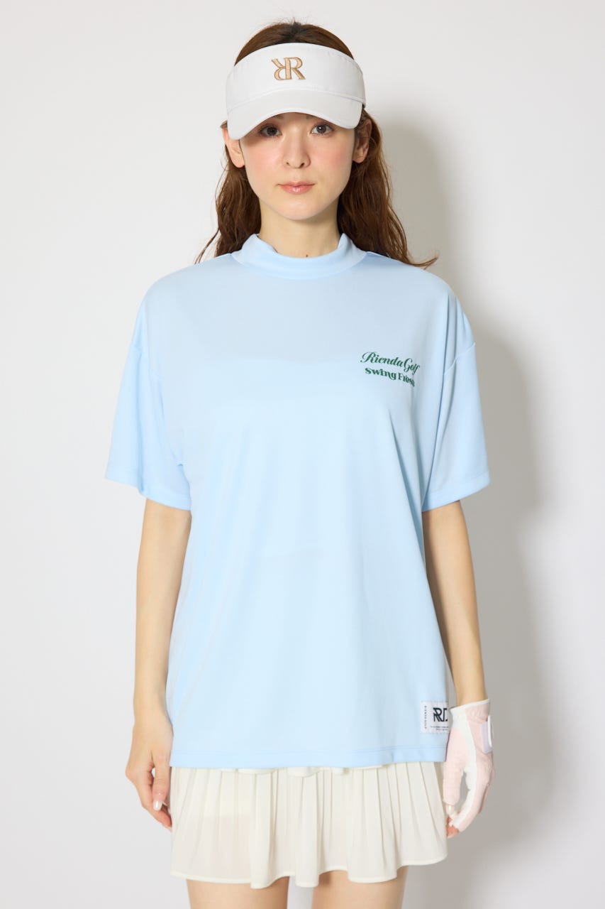 【一部店舗・WEB限定】【RIENDA GOLF】ユニセックスモックネックTシャツ L/BLU S