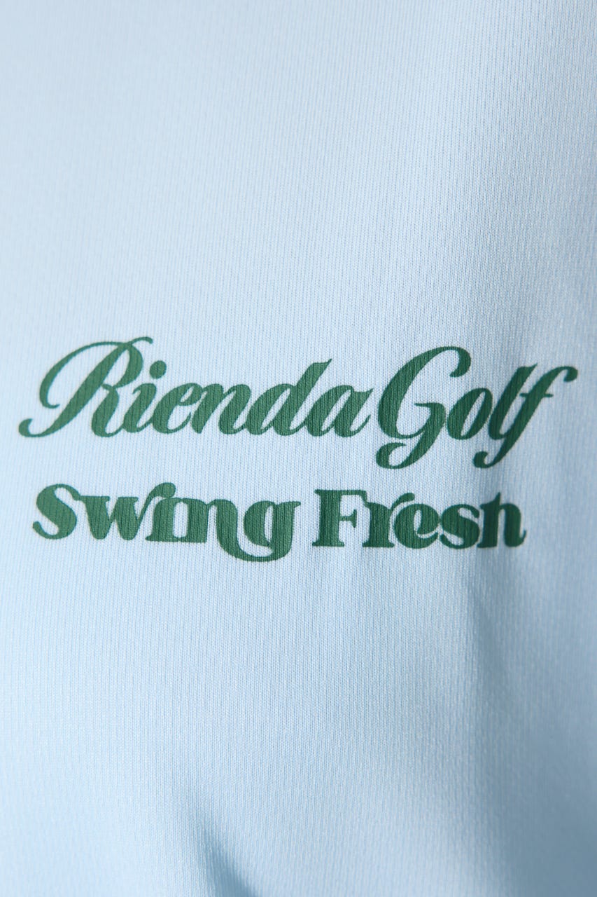 【一部店舗・WEB限定】【RIENDA GOLF】ユニセックスモックネックTシャツ L/BLU S