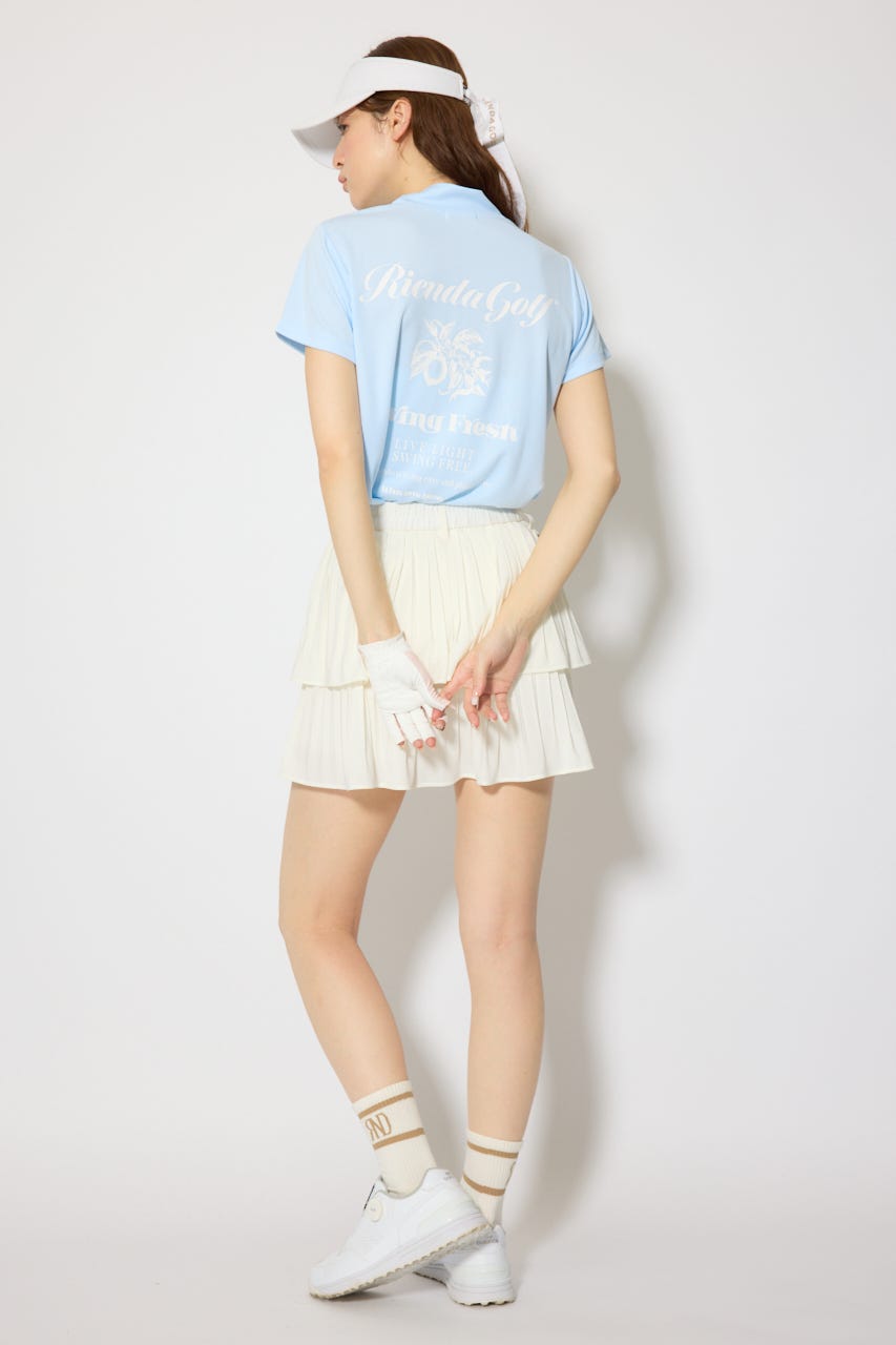 【一部店舗・WEB限定】【RIENDA GOLF】ユニセックスモックネックTシャツ L/BLU S