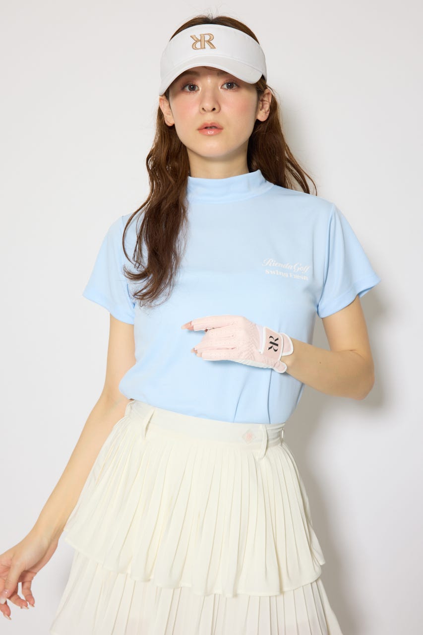 【一部店舗・WEB限定】【RIENDA GOLF】ユニセックスモックネックTシャツ L/BLU S