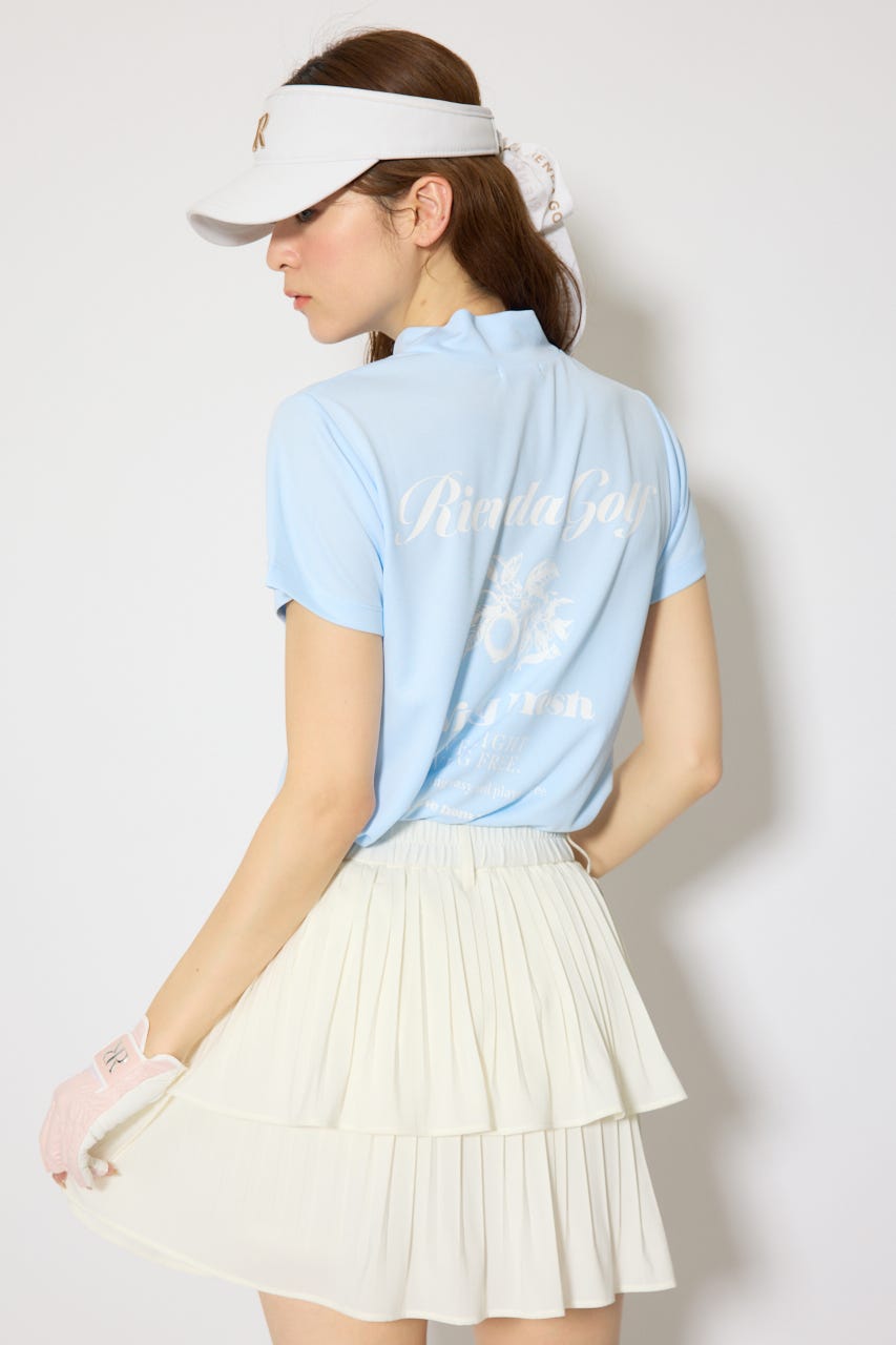 【一部店舗・WEB限定】【RIENDA GOLF】ユニセックスモックネックTシャツ L/BLU S