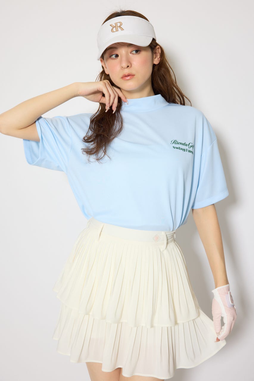【一部店舗・WEB限定】【RIENDA GOLF】ユニセックスモックネックTシャツ L/BLU S