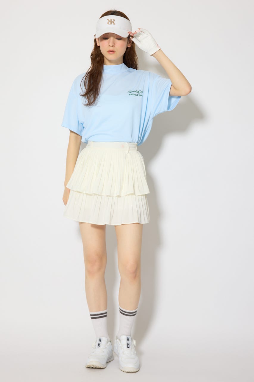 【一部店舗・WEB限定】【RIENDA GOLF】ユニセックスモックネックTシャツ L/BLU S