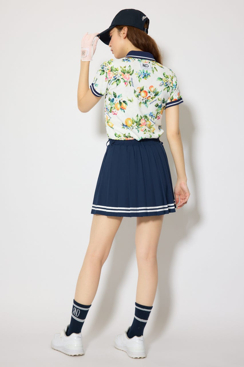 【一部店舗・WEB限定】【RIENDA GOLF】ラインコンパクトポロトップス 柄WHT S