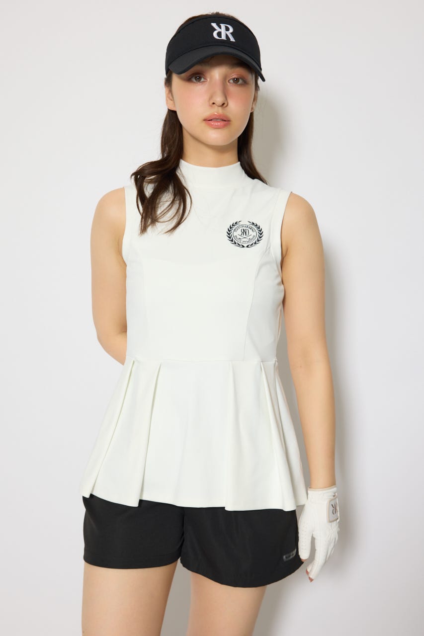 【一部店舗・WEB限定】【RIENDA GOLF】バックリボンペプラムトップス WHT M