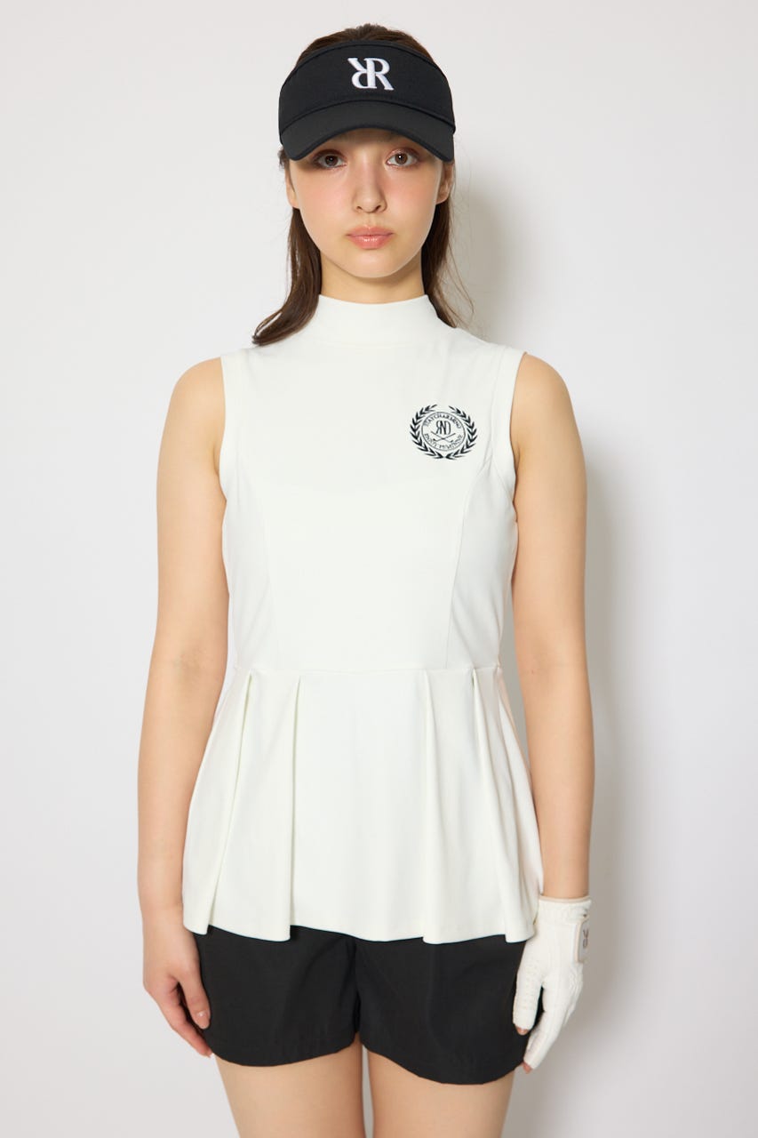 【一部店舗・WEB限定】【RIENDA GOLF】バックリボンペプラムトップス WHT M