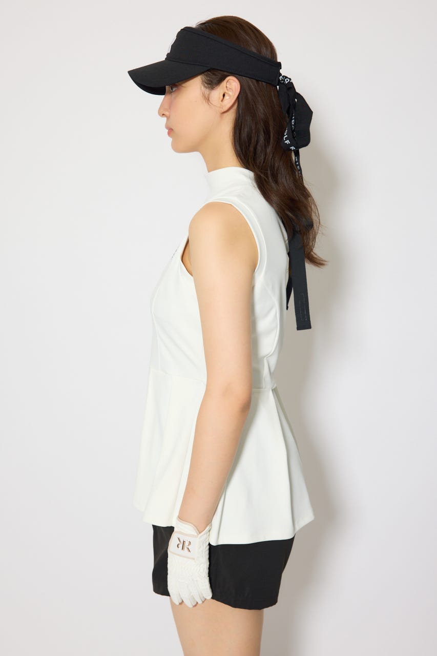 【一部店舗・WEB限定】【RIENDA GOLF】バックリボンペプラムトップス WHT M