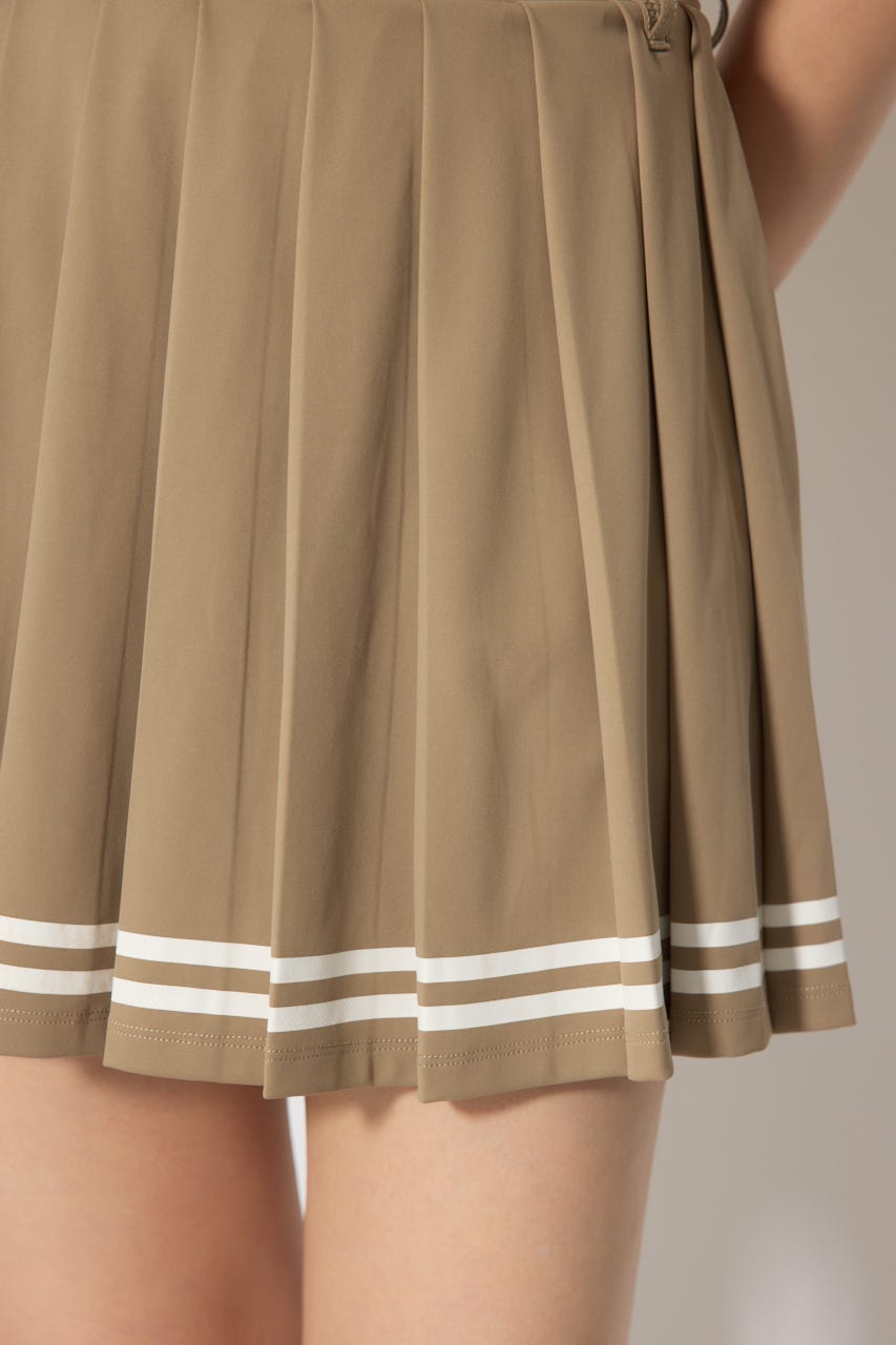 【一部店舗・WEB限定】【RIENDA GOLF】ラインプリーツフレアスカート BEG S