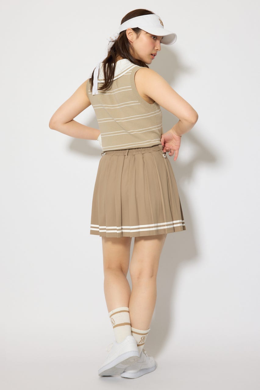 【一部店舗・WEB限定】【RIENDA GOLF】ラインプリーツフレアスカート BEG S