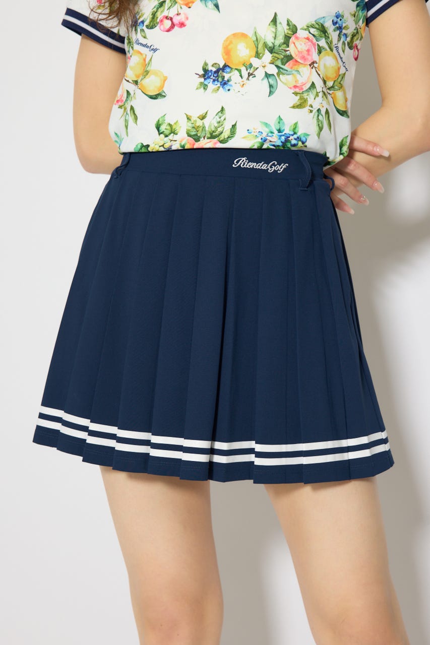 【一部店舗・WEB限定】【RIENDA GOLF】ラインプリーツフレアスカート NVY S