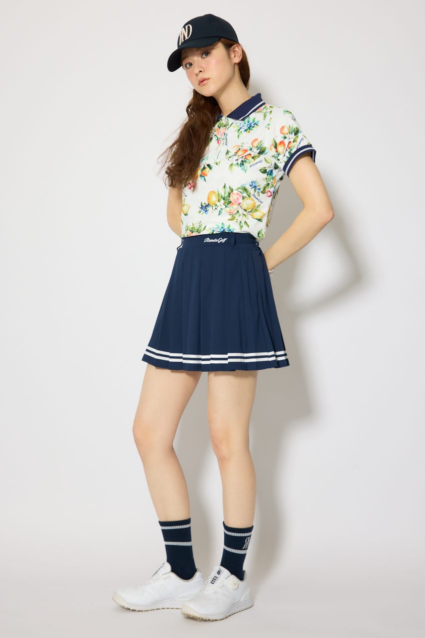 【一部店舗・WEB限定】【RIENDA GOLF】ラインプリーツフレアスカート NVY S