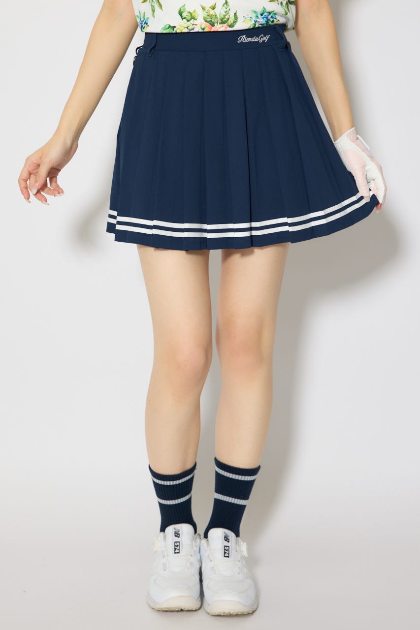 【一部店舗・WEB限定】【RIENDA GOLF】ラインプリーツフレアスカート NVY S
