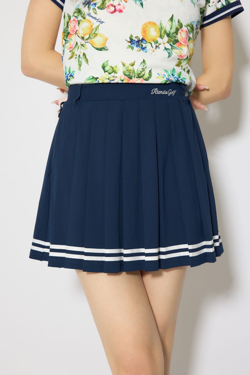 【一部店舗・WEB限定】【RIENDA GOLF】ラインプリーツフレアスカート NVY S