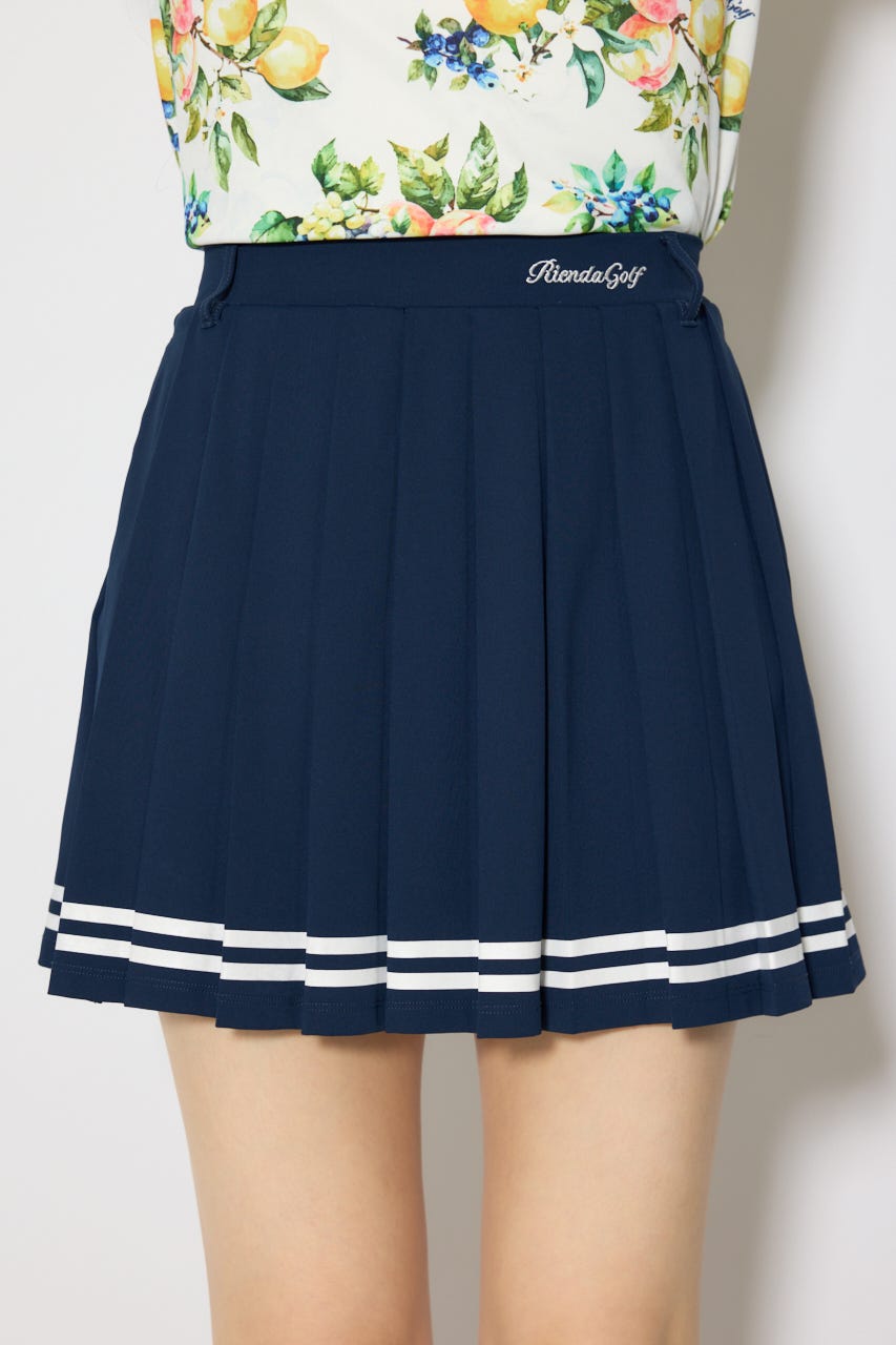 【一部店舗・WEB限定】【RIENDA GOLF】ラインプリーツフレアスカート NVY S