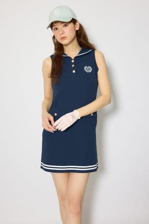 【一部店舗・WEB限定】【RIENDA GOLF】セーラーカラーカットワンピース