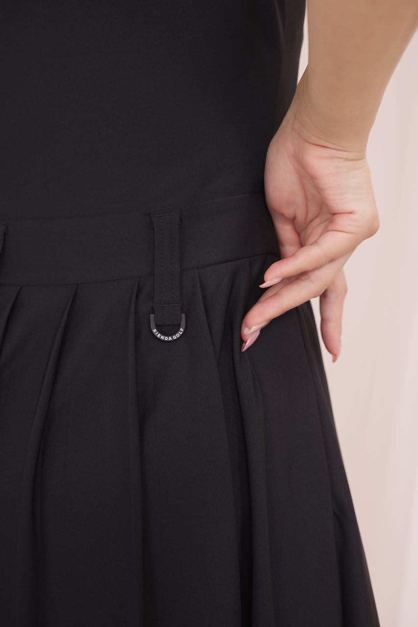 【一部店舗・WEB限定】【RIENDA GOLF】RFLG×RND HAIFZIP PLEATEDカットワンピース BLK M