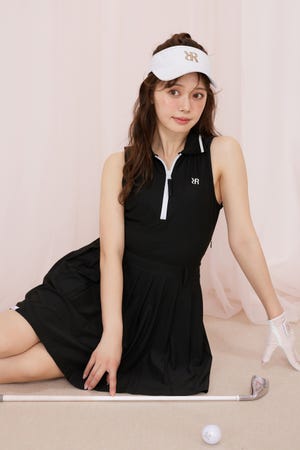 【一部店舗・WEB限定】【RIENDA GOLF】RFLG×RND HAIFZIP PLEATEDカットワンピース