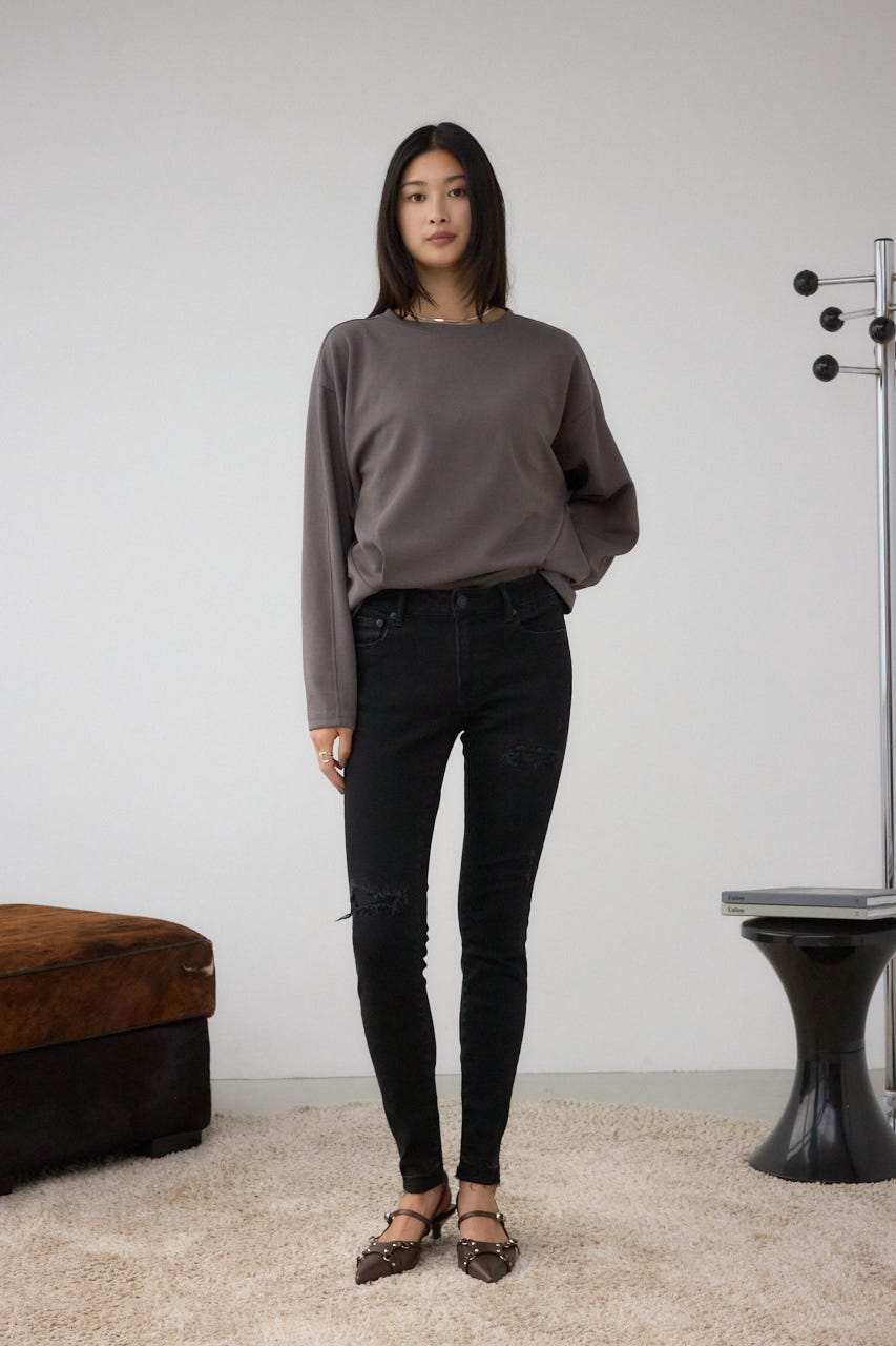 AZUL DENIM リペアスキニーデニム BLK XS