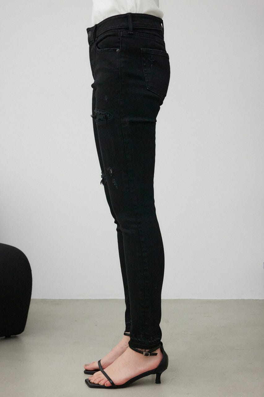 AZUL DENIM リペアスキニーデニム BLK XS