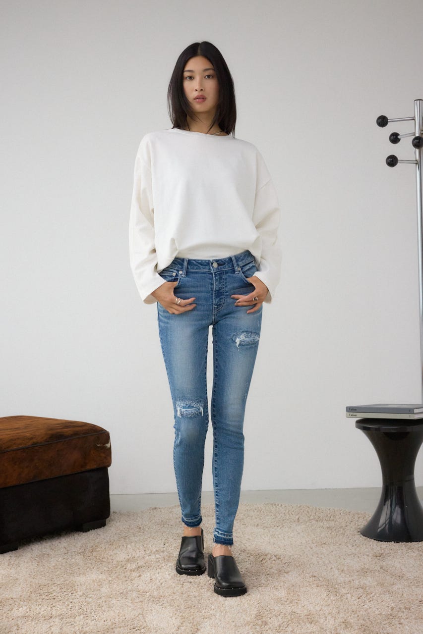 AZUL DENIM リペアスキニーデニム BLU L