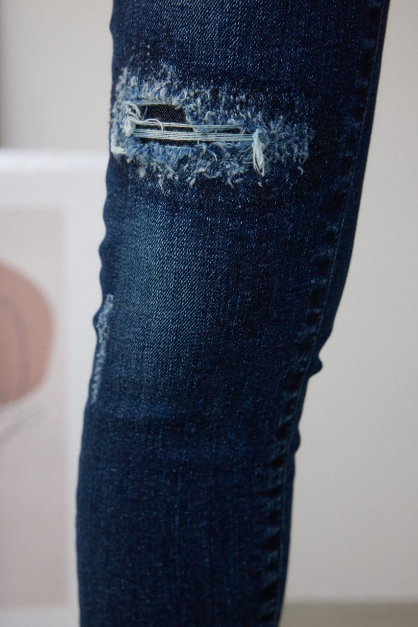 AZUL DENIM リペアスキニーデニム D/BLU L