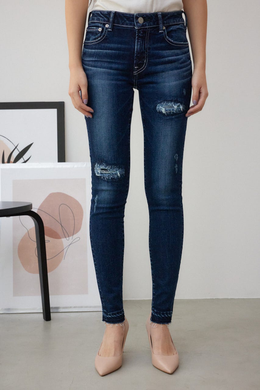 AZUL DENIM リペアスキニーデニム D/BLU L
