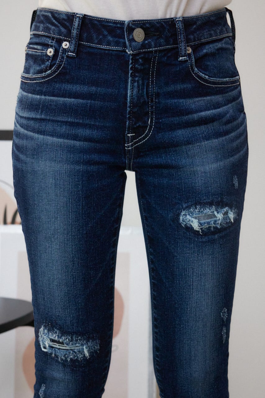 AZUL DENIM リペアスキニーデニム D/BLU L