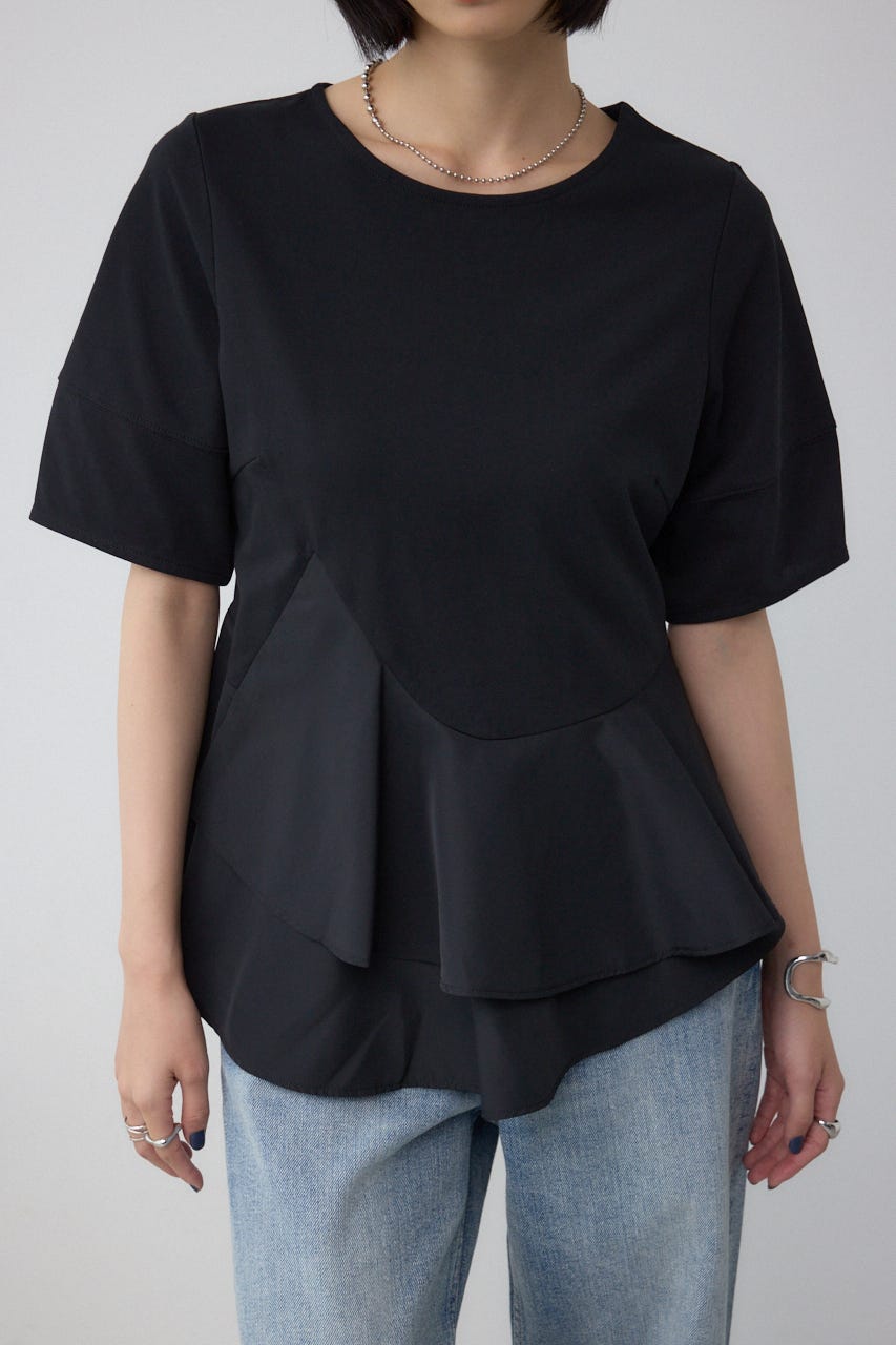 ペプラムカットフレアトップス BLK FREE