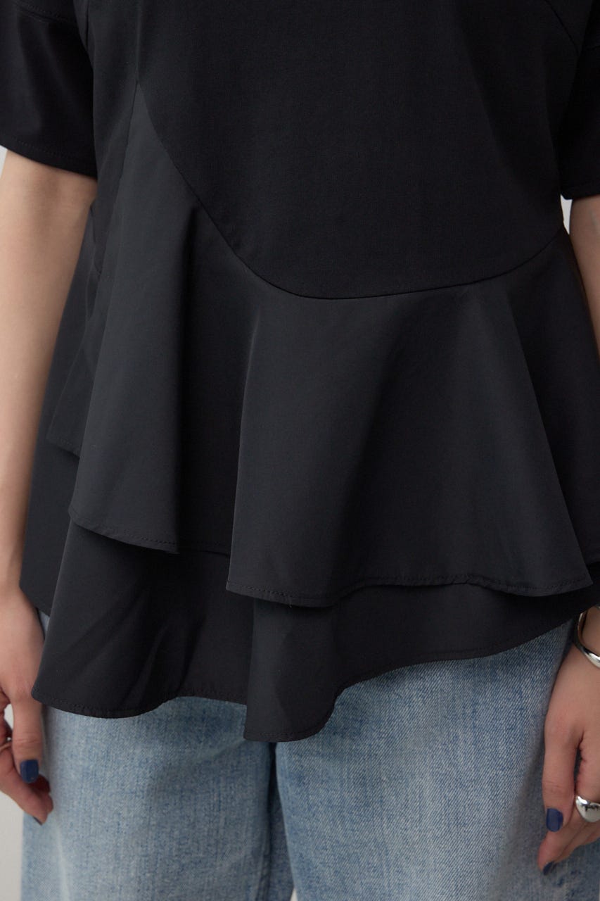 ペプラムカットフレアトップス BLK FREE