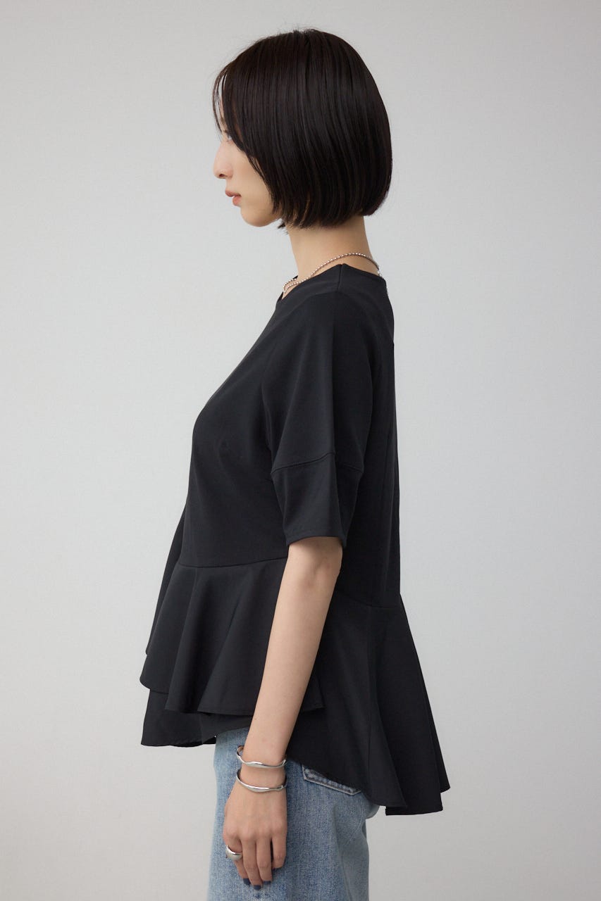 ペプラムカットフレアトップス BLK FREE