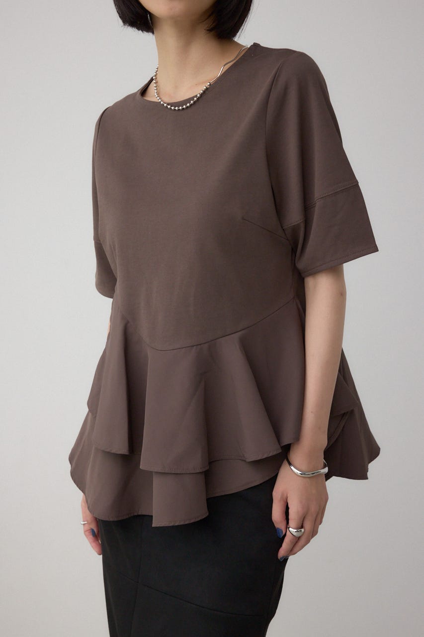 ペプラムカットフレアトップス BRN FREE