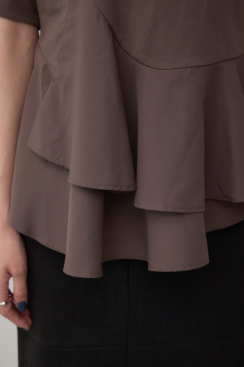 ペプラムカットフレアトップス BRN FREE